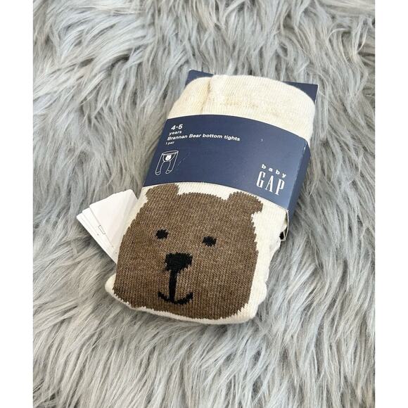 Baby Gap BRANNAN BEAR Tan Sweater Knit TIGHTS 4-5‎ Years - Picture 3 of 3